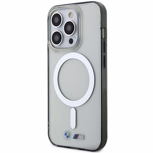BMW BMHMP14XHCRS Suojakuori iPhone 14 Pro Max 6.7" läpinäkyvä hardcase Silver Ring MagSafe