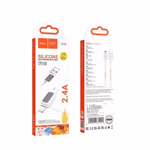 Kaapeli USB-A Lightning Hoco 2,4A 1 m X108 valkoinen