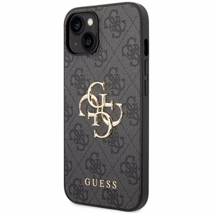 Guess 4G Big Metal Logo kotelo iPhone 15 - harmaa