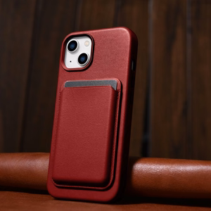 iCarer Case Leather case cover made of natural leather for iPhone 14 Plus red (compatible with MagSafe)