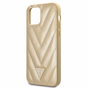 Guess GUHCP12SPUVQTMLBE iPhone 12 mini 5.4" gold/gold hardcase V-Quilted Collection