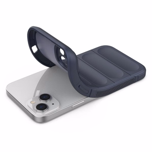 Magic Shield Case tapauksessa iPhone 14 Plus joustava panssaroitu tummansininen kansi