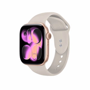 Crong Liquid -nestemäisestä silikonista valmistettu ranneke Apple Watch 38/40/41/42 mm:lle, kivenbeige