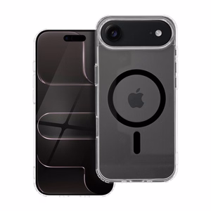 Suojakuori iPhone 17 AIR:lle Drop Glue Colorful Ring Mag Cover MagSafe-yhteensopiva musta