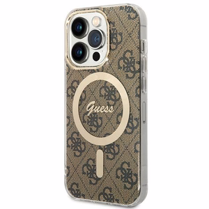 Guess IML 4G MagSafe suojakuori iPhone 15 Pro:lle - ruskea