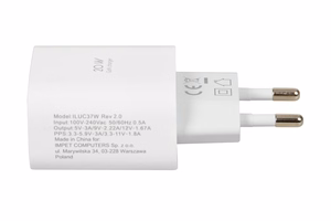 Seinälaturi iBOX C-37 GaN PD20W, valkoinen