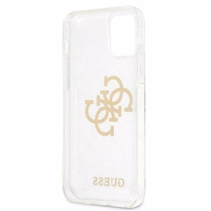 Guess GUHCP12LPCUGL4GTR iPhone 12 Pro Max 6.7" läpinäkyvä kova kotelo Glitter 4G Big Logo Glitter 4G Big Logo