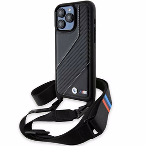 BMW M Edition Carbon Stripe & Hihna Suojakuori iPhone 15 Pro Maxille - musta