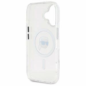 Karl Lagerfeld IML Metal Karl Head MagSafe iPhone 16 Case - White