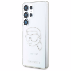 Karl Lagerfeld HC IML Rhinestones K Head Suojakuori Samsung Galaxy S25 Ultralle Läpinäkyvä