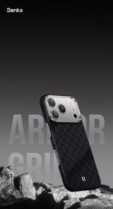 Benks Magnetic Armor Air Armor Grid Kevlar suojakuori Metal Frame 600D (B070) iPhone 17 Pro Max:lle musta