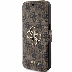 Guess 4G Metal Logo suojakuori iPhone 15 Pro:lle - ruskea