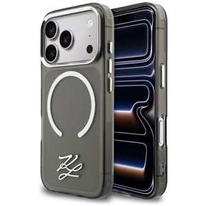 Karl Lagerfeld IML KL Script Logo MagSafe Suojakuori iPhone 17 Prolle - Musta