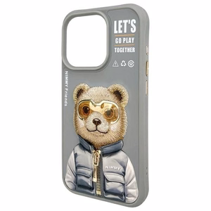 Nimmy Cool&Cute 2.0 Bear -suojakuori iPhone 15 Pro - harmaa