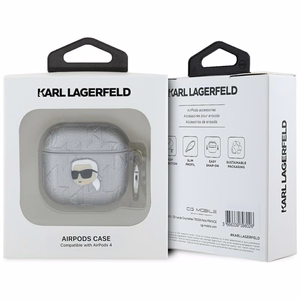 Karl Lagerfeld Monogram Karl Head case for AirPods 4 - silver