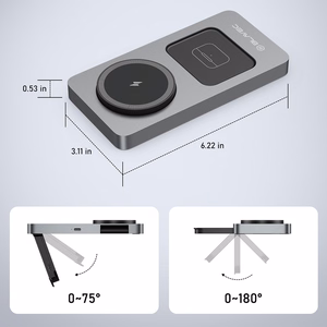 Blavec Induktiivinen laturi BQI-05 Qi 15W magneettinen Magsafe 3-in-1 UniCharge (BQI05-QIMS) hopeinen