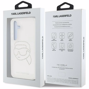 Karl Lagerfeld Rhinestones Karl Head Logo Suojakuori Samsung Galaxy S25 Läpinäkyvä