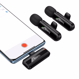 Langaton mikrofonisetti Hoco L20A, USB-C/Lightning, musta