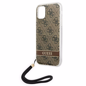 Guess GUOHCN61H4STW iPhone 11 ruskea/ruskea kovakotelo 4G Print hihna