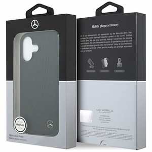 Mercedes Nahkainen Large Laurel Leave MagSafe Suojakuori iPhone 17:lle - musta