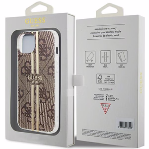 Guess suojakuori iPhone 15 Plus 6,7 GUHCP15MH4PSEGW ruskea HC IML 4G GOLD STRIPE