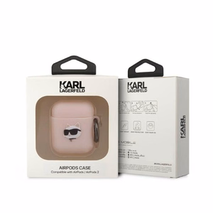 Karl Lagerfeld KLA2RUNCHP Silicone Choupette Head 3D case for AirPods 1 / 2, pink