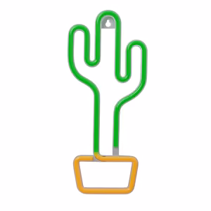 Forever Light Neon LED Light Cactus Orange Green Battery + USB FLNE02