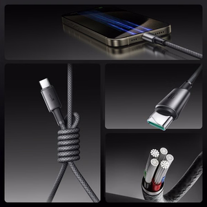 Joyroom S-A50 Unlimited Series 3A USB-A - USB-C -kaapeli magneettisella kaapelinorganisaattorilla 1,2 m - harmaa