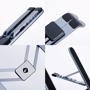 Pöytäteline kannettavalle tietokoneelle ja tabletille taitettava Forcell F-Grip Fold Stand H Pro harmaa