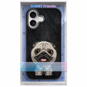 NIMMY suojakuori BIG EYED PET 2.0 Koira iPhone 17:lle musta