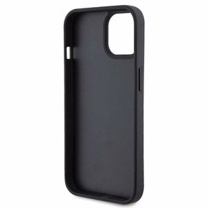 Ferrari Quilted Metal Logo Suojakuori iPhone 15:lle - musta