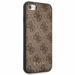 Guess 4G Metal Gold Logo Suojakuori iPhone SE 2022 / 2020 / 7 / 8:lle - ruskea