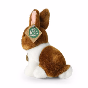 Rappa ympäristöystävällinen realistinen istuva valkoruskea kanipehmolelu, 16 cm