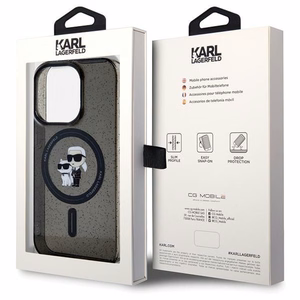 Karl Lagerfeld Karl&Choupette Glitter MagSafe case for iPhone 15 Pro - black
