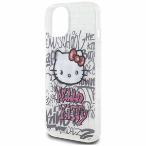 Hello Kitty IML Kitty On Bricks Graffiti Suojakuori iPhone 15:lle - valkoinen