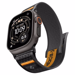 SPIGEN ATHLEX AIR 2 Apple Watch 8 / 9 / 10 / 11 / SE / Ultra (44 / 45 / 46 / 49 MM) Active musta / oranssi