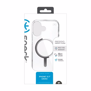 Speck Presidio Perfect Clear MagSafe - iPhone 17 suojakuori (läpinäkyvä / hopeinen)