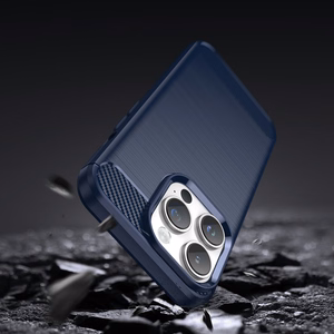 Carbon Kotelo iPhone 14 Pro Max joustava geeli takakuori sininen
