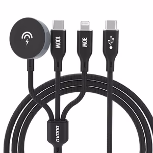 Apple Watch Dudao A12Max+ PD 100W 3in1 Latauskaapeli: USB-C Lightning 1,2m - musta