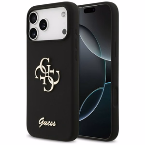 Guess Silikoninen Big 4G Script Suojakuori iPhone 17 Pro Max:lle - Musta
