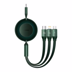 USB-C 3-in-1 cable Baseus Bright Mirror 4 for micro USB / USB-C / Lightning 100W / 3.5A 1.1m (Green)