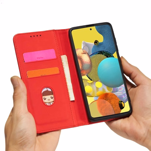 Magneettikorttikotelo Kotelo Samsung Galaxy A13 5G pussi lompakko kortinhaltija Punainen