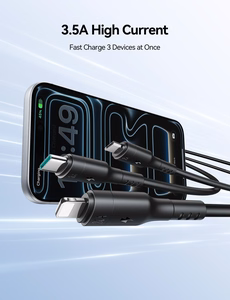 USB Kaapeli Joyroom S-A61 USB-C USB-C/Lightning/MicroUSB 3.5A 1.2m musta