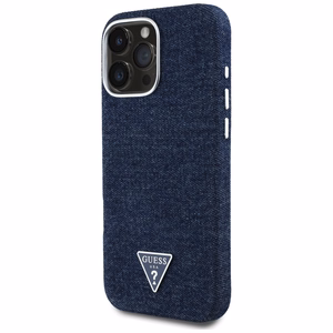 Guess Denim Triangle Logo MagSafe Suojakuori iPhone 16 Pro Max:lle - sininen