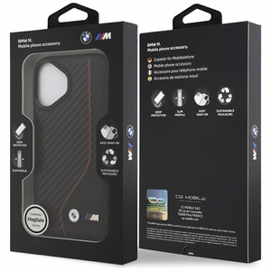 BMW M Carbon Line & Logo MagSafe Suojakuori iPhone 17:lle - punainen