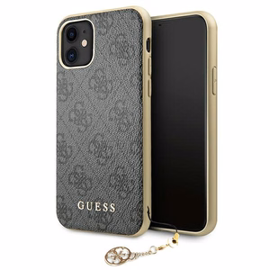 Guess GUHCN61GF4GGR iPhone 11 6.1" / Xr harmaa / harmaa kova kotelo 4G Charms kokoelma