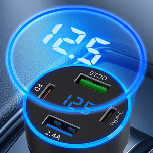 Wozinsky WDCCB auton Laturi näytöllä 50W 2xUSB-C / 2xUSB-A - musta
