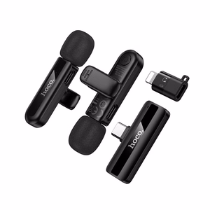 Langaton mikrofonisetti Hoco L20A, USB-C/Lightning, musta