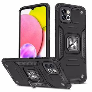 Wozinsky Ring Armor tapauksessa Samsung Galaxy A03 panssaroitu kansi magneettinen haltija rengas musta