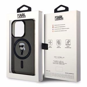 Karl Lagerfeld IML Ikonik MagSafe Suojakuori iPhone 15 Pro:lle - musta